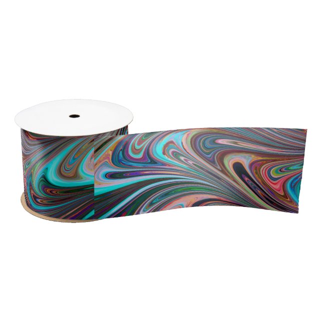 rainbow swirls ribbon satin ribbon (Spool)