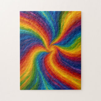Rainbow Swirls Texture Painting Jigsaw Puzzle