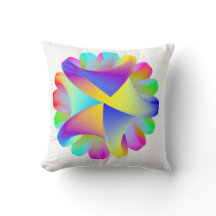 Rainbow Swirly Squiggles Throw Pillow