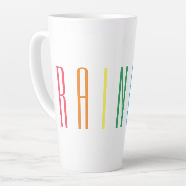 RAINBOW Tall Latte Mug (Left Angle)