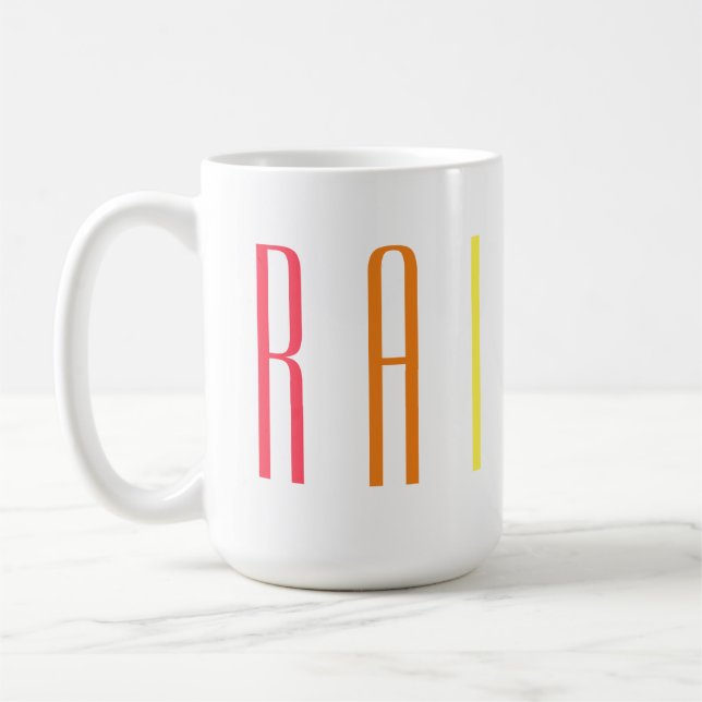 RAINBOW Tall White Mug (Left)