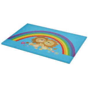 Rainbow Tango-Cute Cartoon Lions Cutting Board