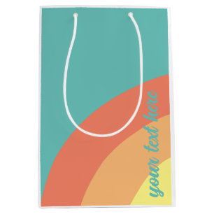 rainbow target rainbow blue, red, peach medium gift bag
