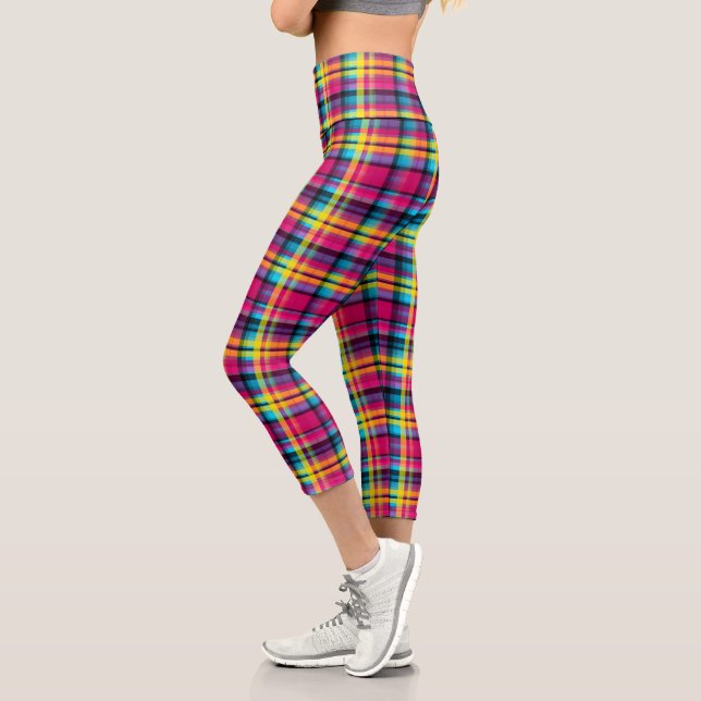 Rainbow Tartan Capri Leggings (Left)