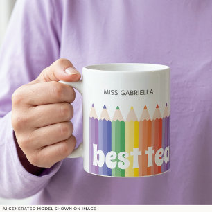 Rainbow Teacher Appreciation Best Teacher Mug