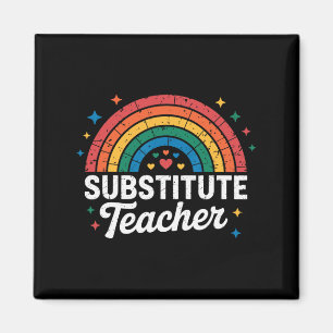 Rainbow Teacher Back To School Substitute Teacher Magnet