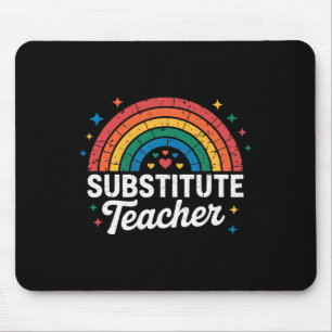 Rainbow Teacher Back To School Substitute Teacher Mouse Pad
