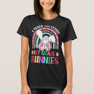 Rainbow Teacher I Teach The Cutest 1st Grade Bunni T-Shirt