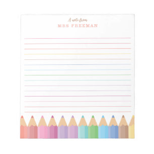 Rainbow Teacher Personalised Notepad
