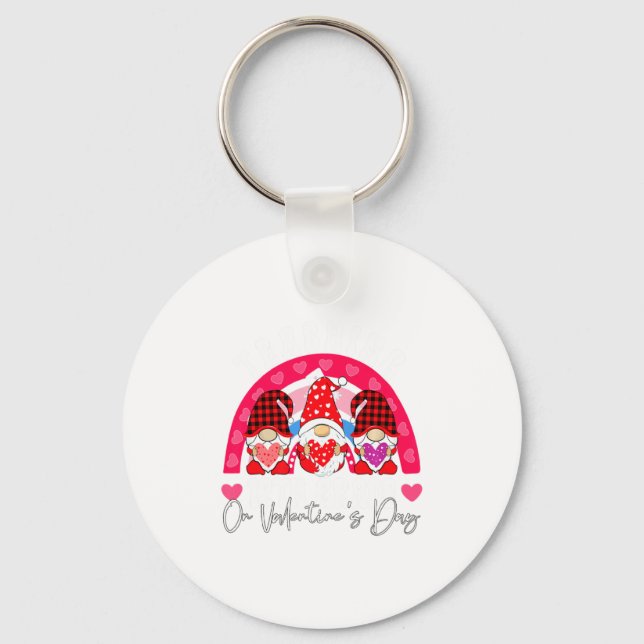 Rainbow Teaching 12th Grade On Valentines Day Tea  Key Ring (Front)