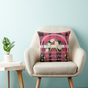 Rainbow Teaching is a work of heart Cushion