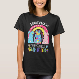 Rainbow Teaching My Preschool Bunnies Easter Day C T-Shirt