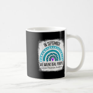 Rainbow Teal And Purple Ribbon Suicide Prevention  Coffee Mug