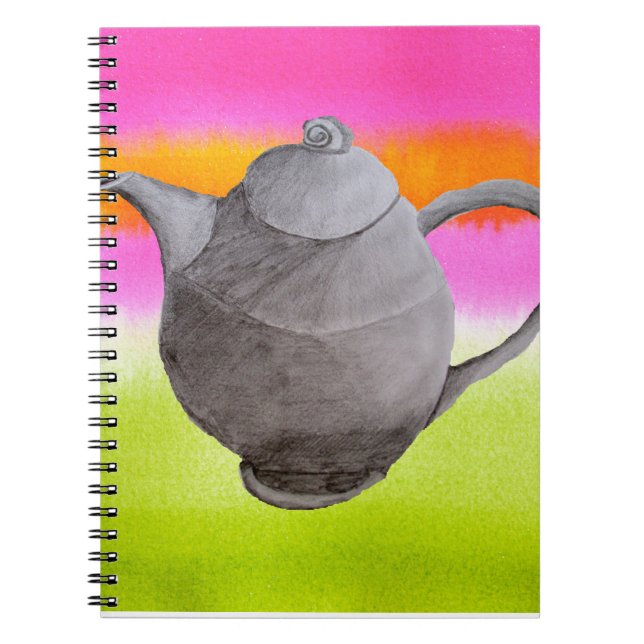 Rainbow Teapot arty tea party Notebook (Front)