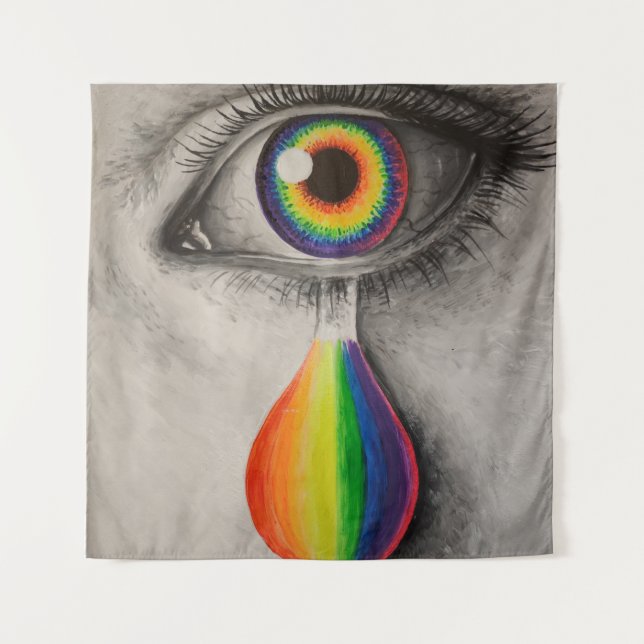 Rainbow tears poster canvas print tapestry (Front)