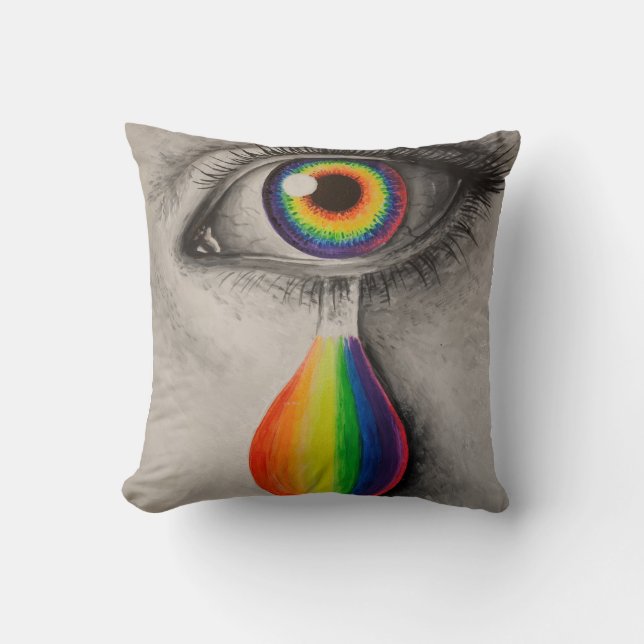 Rainbow tears poster cushion (Front)
