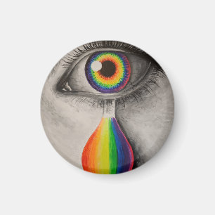 Rainbow tears poster throw pillow trivet stone coa magnet