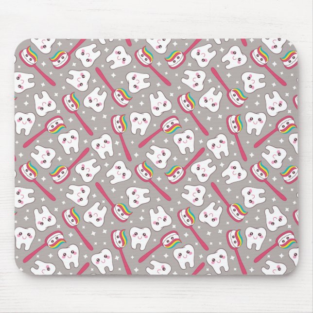 Rainbow Teeth Pattern Mouse Pad (Front)