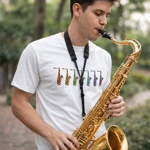 Rainbow Tenor Saxophone Colourful Music Instrument T-Shirt
