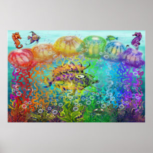 Rainbow Tentacles Poster