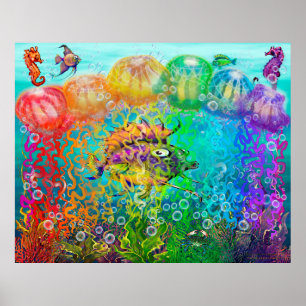 Rainbow Tentacles Poster