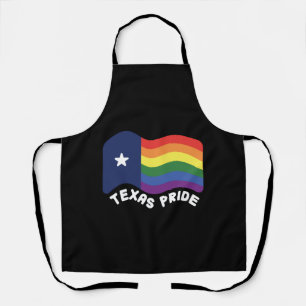 Rainbow Texas Flag Design for proud LGBT+ Texan Apron