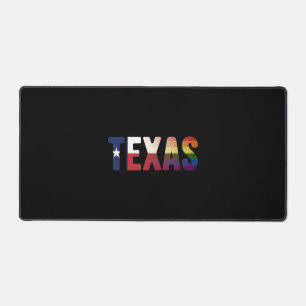 Rainbow Texas Flag Design for proud LGBT Texan Desk Mat