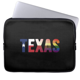 Rainbow Texas Flag Design for proud LGBT Texan Laptop Sleeve