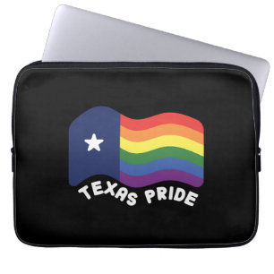 Rainbow Texas Flag Design for proud LGBT+ Texan Laptop Sleeve