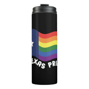 Rainbow Texas Flag Design for proud LGBT+ Texan Thermal Tumbler