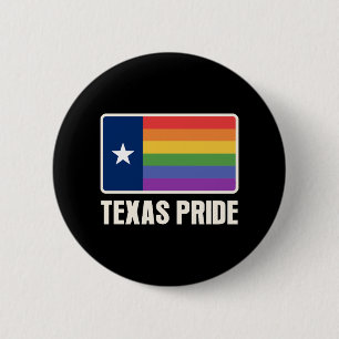 Rainbow Texas Flag Design for proud LGBT+ Texans 6 Cm Round Badge