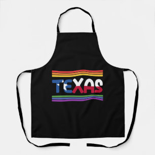 Rainbow Texas Flag Design for proud LGBT+ Texans C Apron