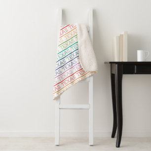 Rainbow Texas, Texas, Texas Sherpa Blanket