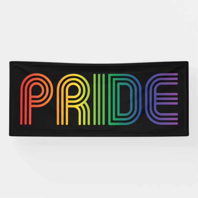 Rainbow Text Gay Pride Banner (Horizontal)