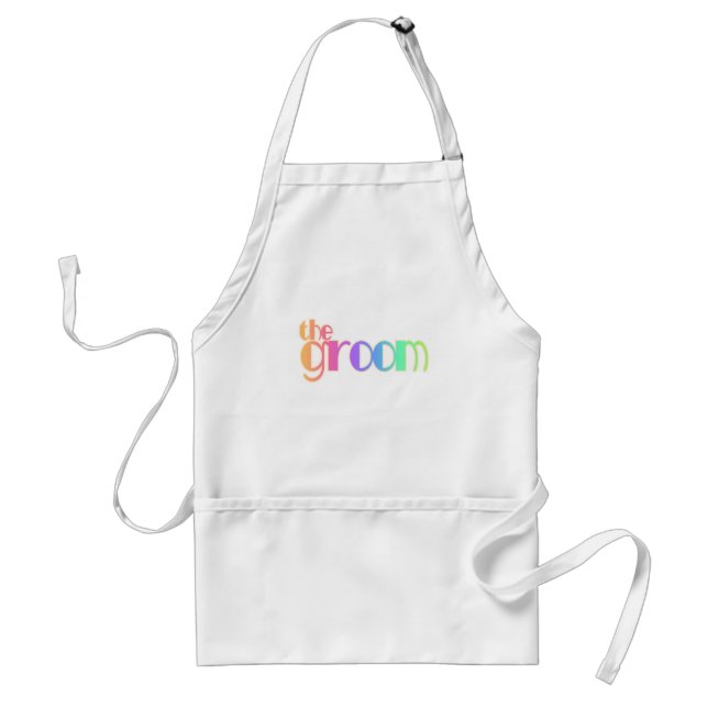 Rainbow Text Groom T-shirts and Gifts Standard Apron (Front)
