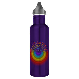 rainbow text stainless steel water bottle