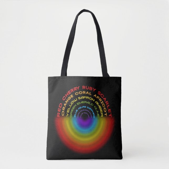 rainbow text  tote bag (Front)