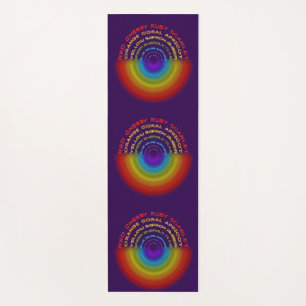 rainbow text yoga mat