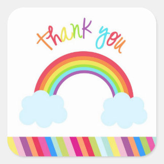 Rainbow Thank You Stickers | Zazzle.com.au