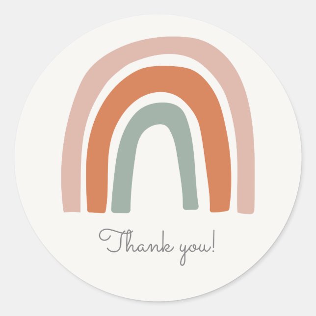 Rainbow Thank You Sticker (Front)