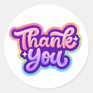 Rainbow Thank You Sticker – Colourful & Cute
