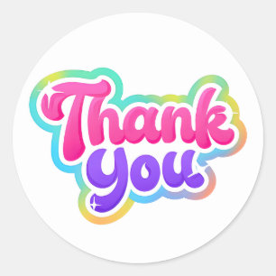 Rainbow Thank You Sticker – Colourful & Cute
