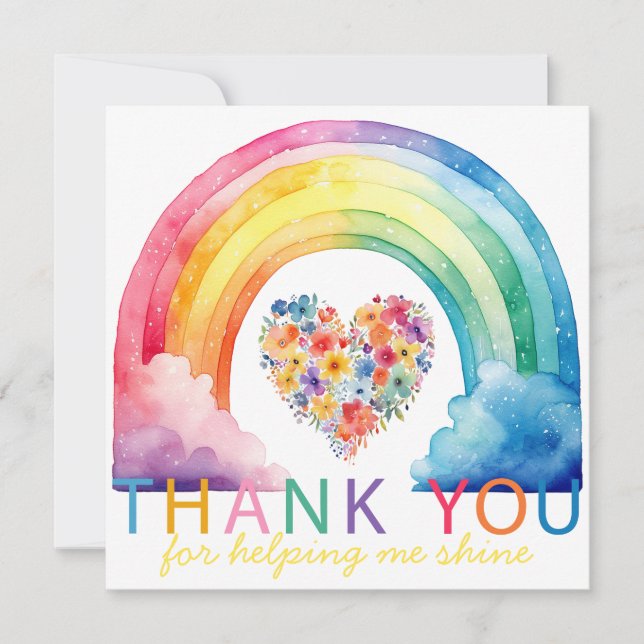 Rainbow Thank You Teacher Appreciation Card (Front)