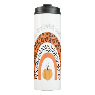 Rainbow Thankful, grateful and bleesed for Thanksg Thermal Tumbler