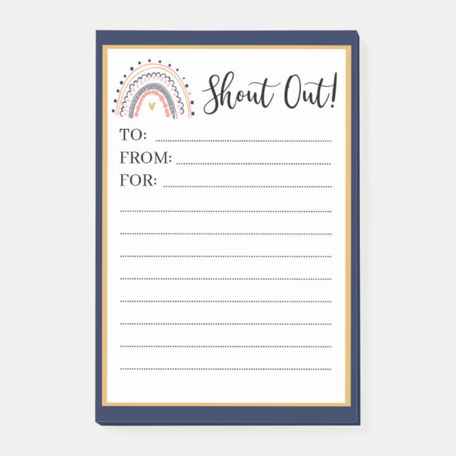 Rainbow Theme Happy Teacher Mail Post It Notes (Front)