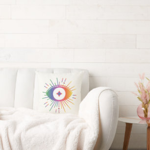 Rainbow Third Eye Square Pillow