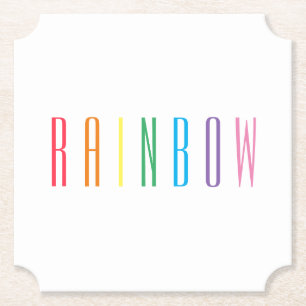 RAINBOW Ticket Shape Paper Coasters