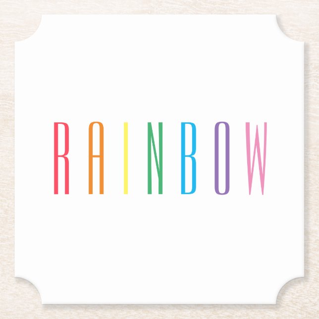 RAINBOW Ticket Shape Paper Coasters (Front)