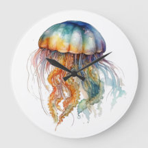 Rainbow Tides Jellyfish: Watercolor Art