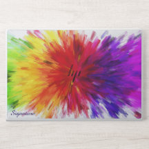 Rainbow tie dye abstract custom laptop skin